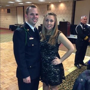 Lush Women’s black lace dress size m